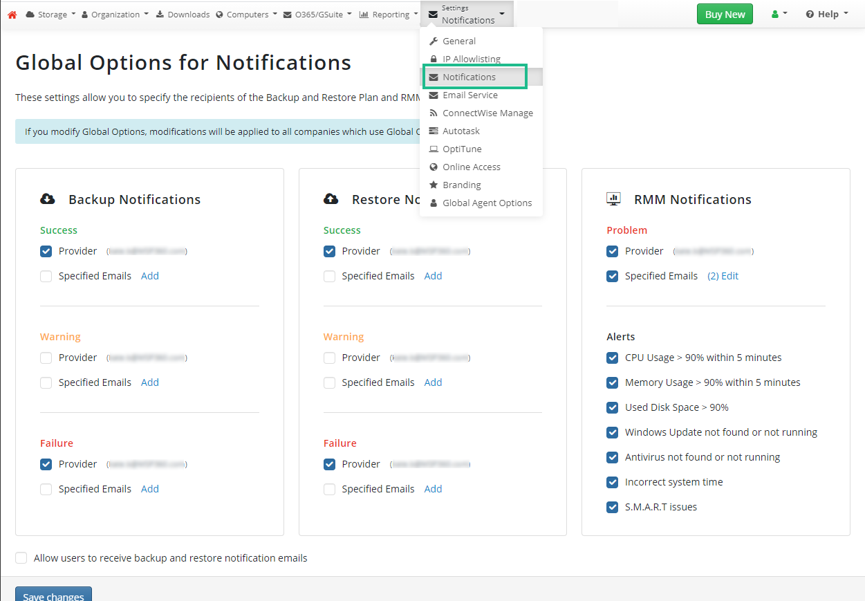 Rmm notification service