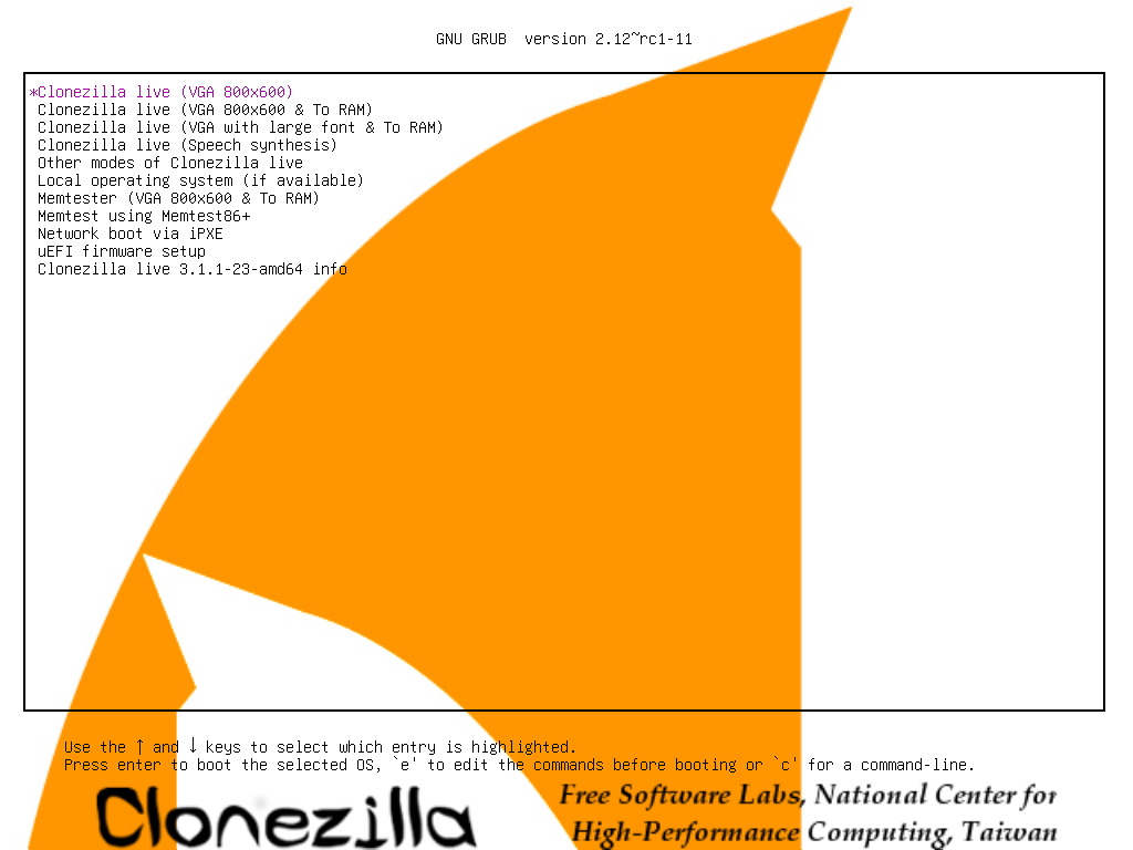 Clonezilla live boot menu server restore disk mode use doc windows modes save here recovery create other default lite choice