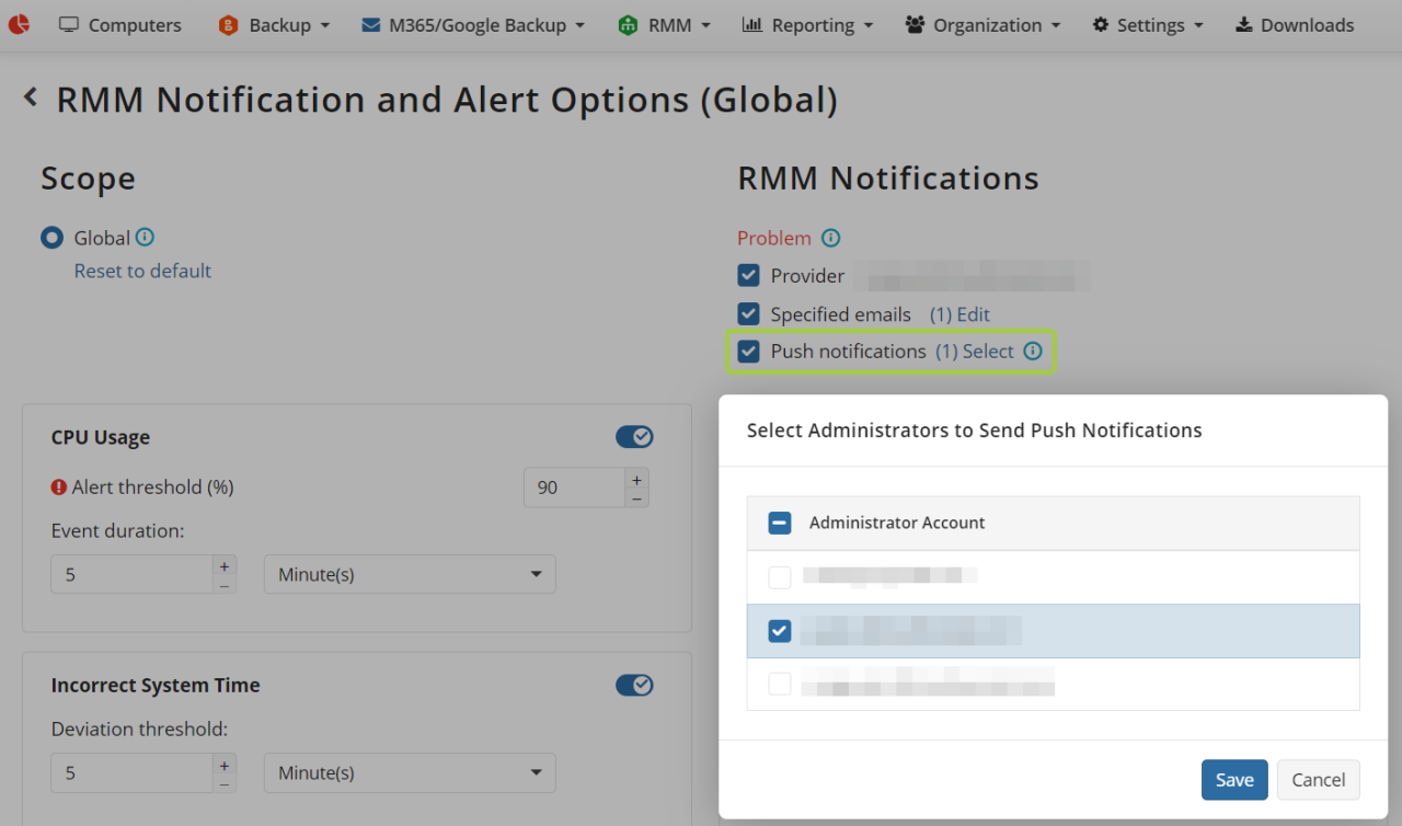 Rmm notification service